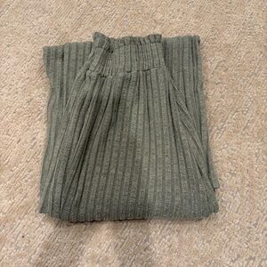 Amazon Olive Ribbed Straight Leg Pants